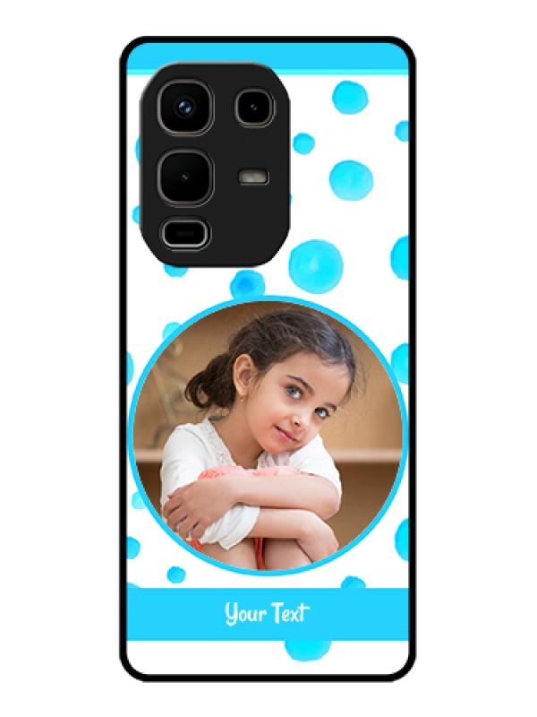 Custom Infinix Note 50s 5G Custom Glass Phone Case - Blue Bubbles Pattern Design