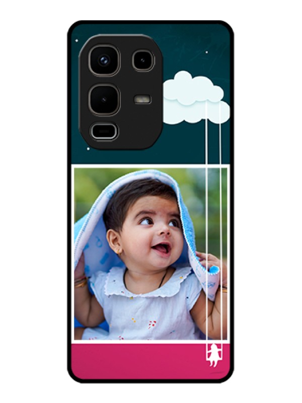 Custom Infinix Note 50s 5G Custom Glass Phone Case - Cute Girl With Cloud Design
