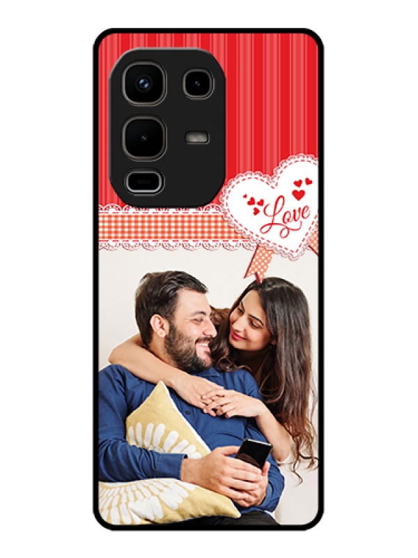 Custom Infinix Note 50s 5G Custom Glass Phone Case - Red Love Pattern Design