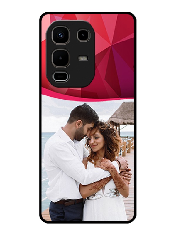 Custom Infinix Note 50s 5G Custom Glass Phone Case - Red Abstract Design