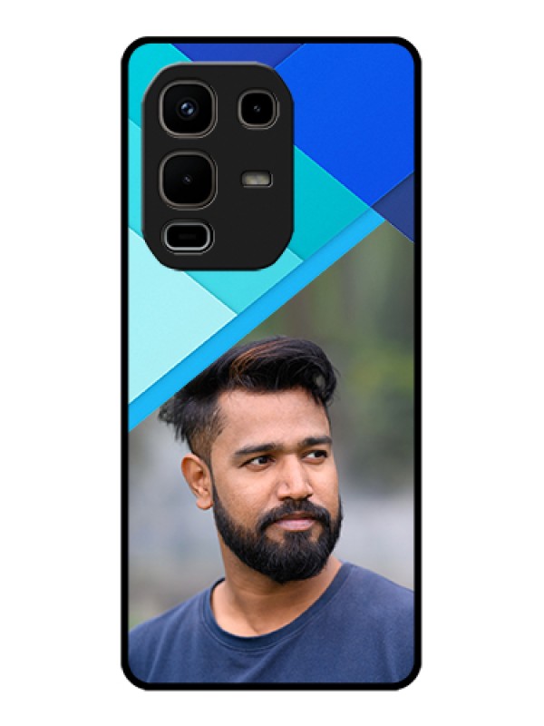 Custom Infinix Note 50s 5G Custom Glass Phone Case - Blue Pattern Design