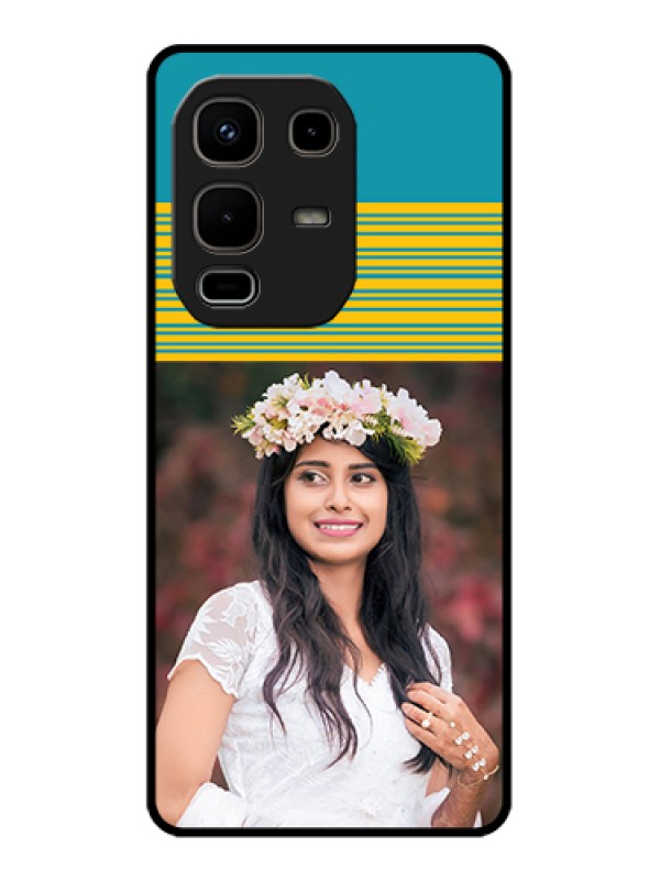 Custom Infinix Note 50s 5G Custom Glass Phone Case - Yellow & Blue Design