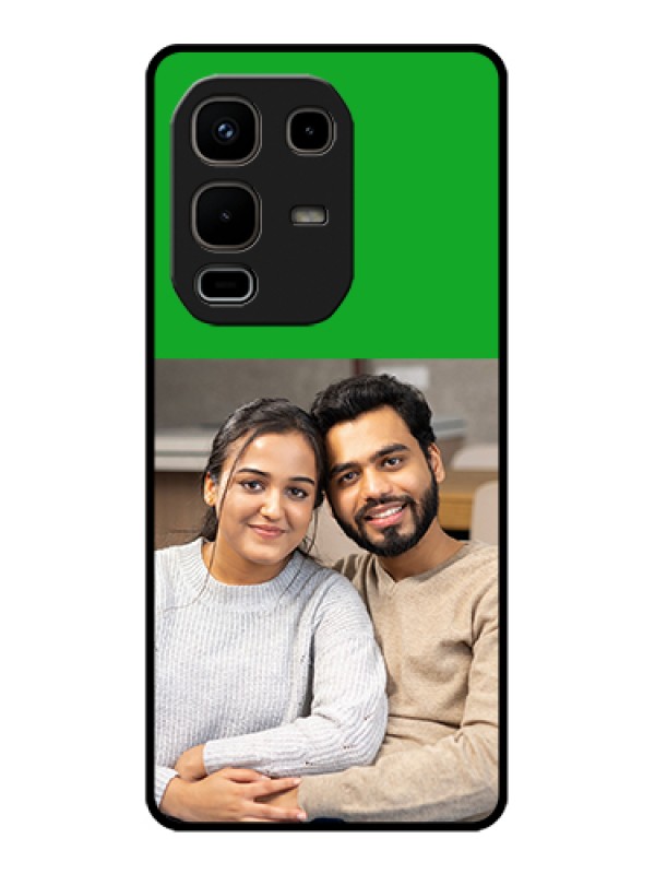 Custom Infinix Note 50s 5G Custom Glass Phone Case - Green Pattern Design