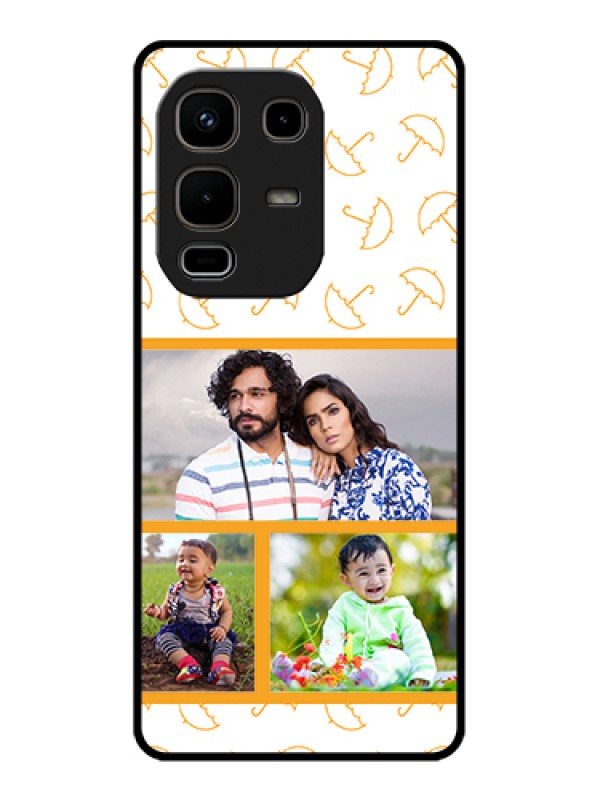 Custom Infinix Note 50s 5G Custom Glass Phone Case - Yellow Pattern Design