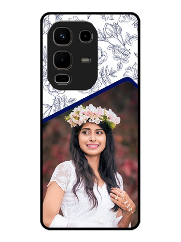 Custom Infinix Note 50s 5G Custom Glass Phone Case - Classy Floral Design