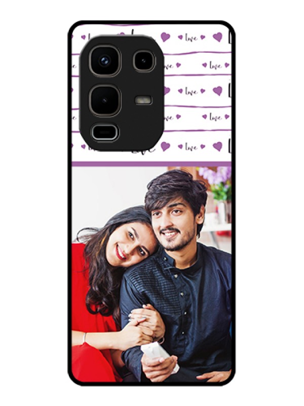Custom Infinix Note 50s 5G Custom Glass Phone Case - Couples Heart Design