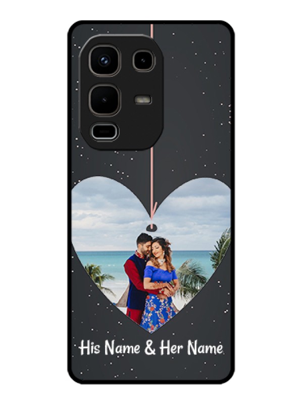 Custom Infinix Note 50s 5G Custom Glass Phone Case - Hanging Heart Design