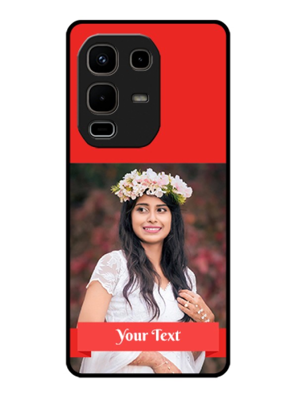 Custom Infinix Note 50s 5G Custom Glass Phone Case - Simple Red Color Design