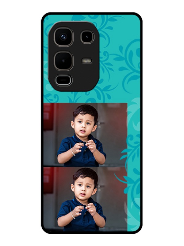 Custom Infinix Note 50s 5G Custom Glass Phone Case - With Photo And Green Floral Design