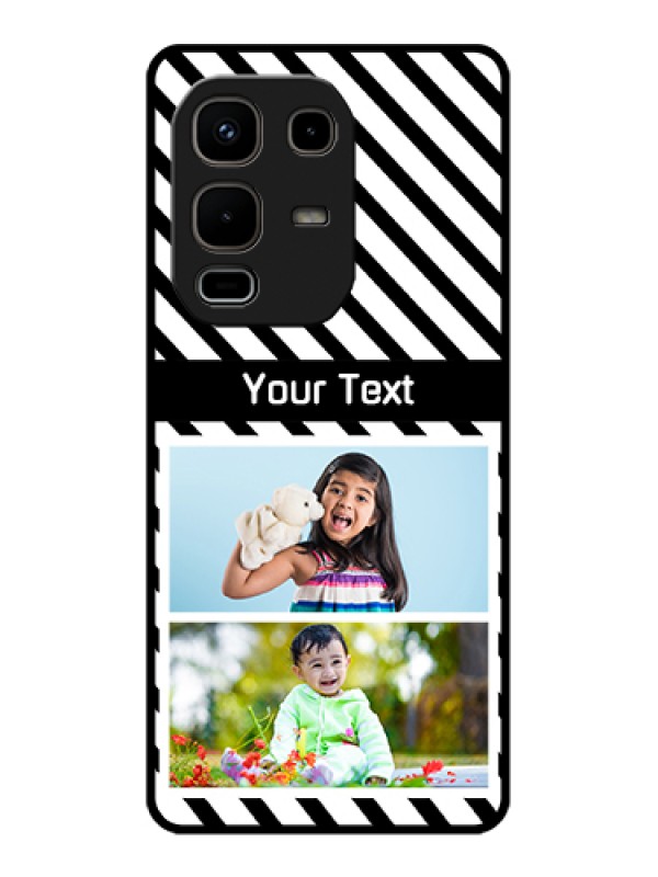 Custom Infinix Note 50s 5G Custom Glass Phone Case - Black And White Stripes Design
