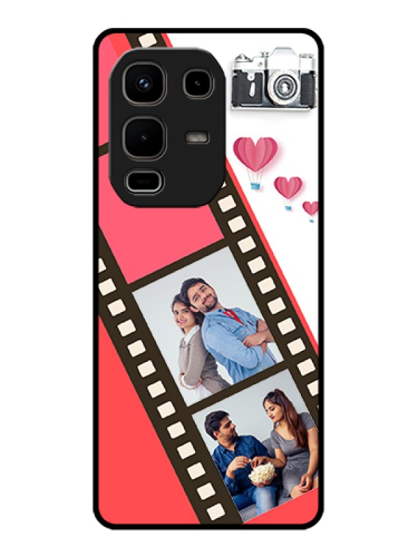 Custom Infinix Note 50s 5G Custom Glass Phone Case - 3 Image Holder With Film Reel