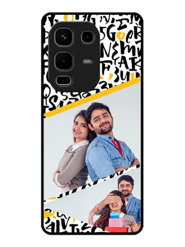 Custom Infinix Note 50s 5G Custom Glass Phone Case - Letters Pattern Design