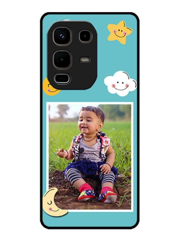 Custom Infinix Note 50s 5G Custom Glass Phone Case - Smiley Kids Stars Design