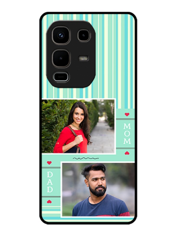 Custom Infinix Note 50s 5G Custom Glass Phone Case - Mom & Dad Pic Design