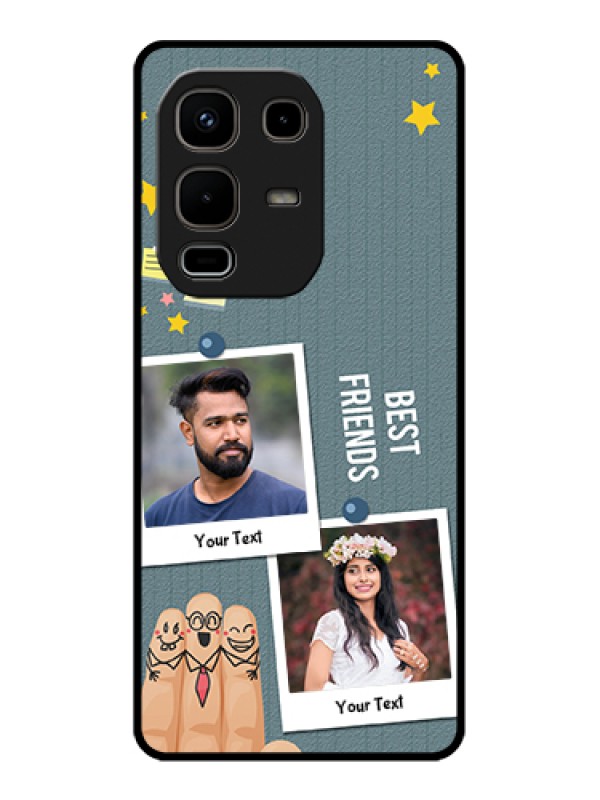 Custom Infinix Note 50s 5G Custom Glass Phone Case - Sticky Frames And Friendship Design