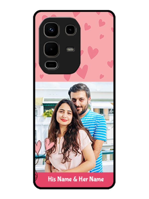 Custom Infinix Note 50s 5G Custom Glass Phone Case - Love Design Peach Color