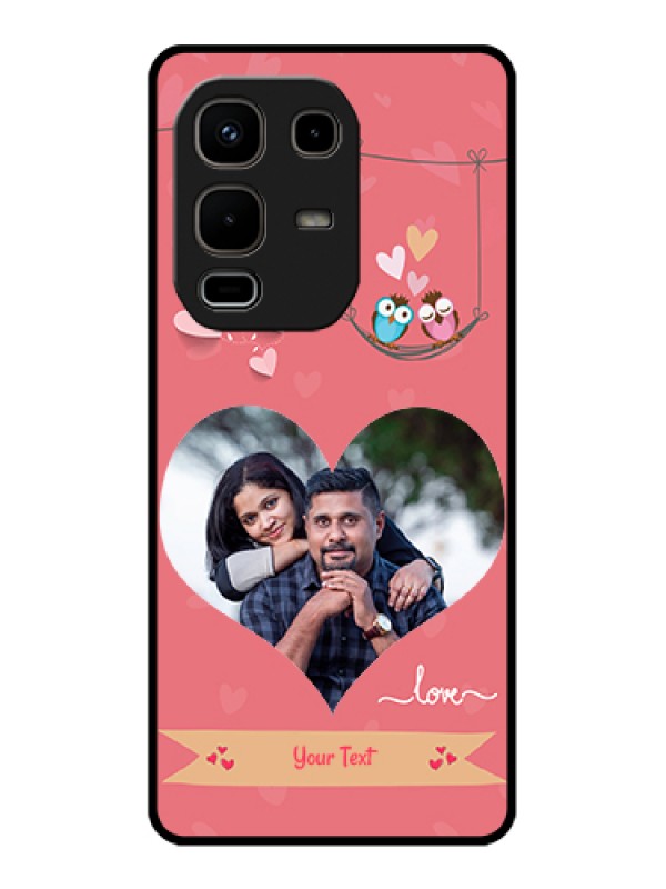 Custom Infinix Note 50s 5G Custom Glass Phone Case - Peach Color Love Design