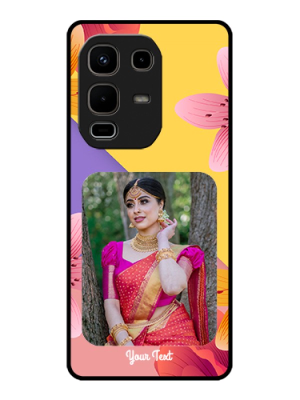 Custom Infinix Note 50s 5G Custom Glass Phone Case - 3 Image With Vintage Floral Design