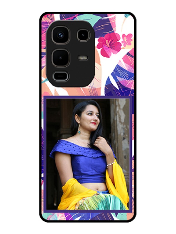 Custom Infinix Note 50s 5G Custom Glass Phone Case - Abstract Floral Design