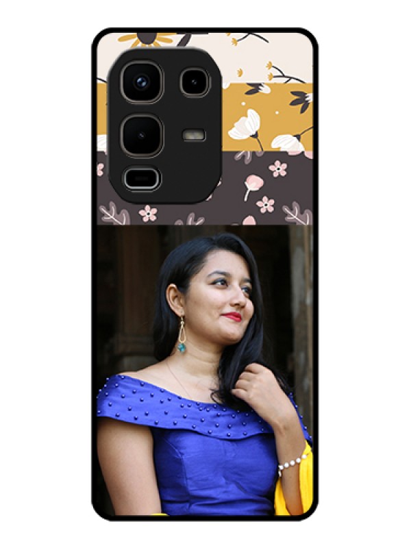 Custom Infinix Note 50s 5G Custom Glass Phone Case - Stylish Floral Design