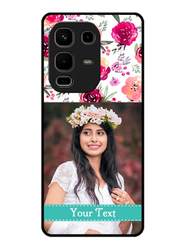 Custom Infinix Note 50s 5G Custom Glass Phone Case - Water Colors Floral Design