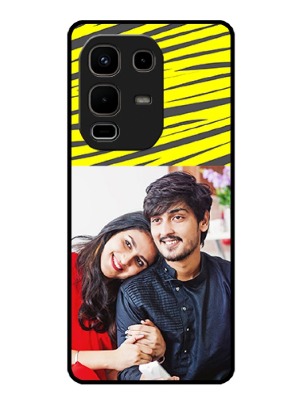 Custom Infinix Note 50s 5G Custom Glass Phone Case - Yellow Abstract Design