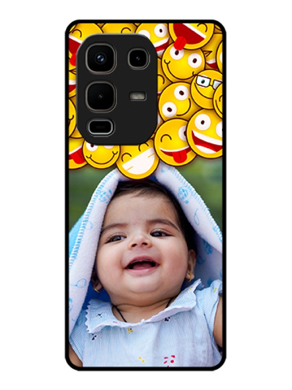 Custom Infinix Note 50s 5G Custom Glass Phone Case - With Smiley Emoji Design