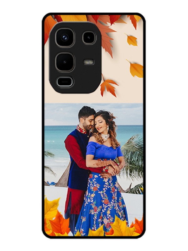 Custom Infinix Note 50s 5G Custom Glass Phone Case - Autumn Maple Leaves Design