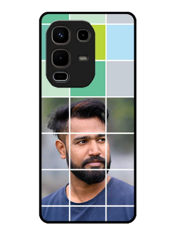 Custom Infinix Note 50s 5G Custom Glass Phone Case - With White Box Pattern