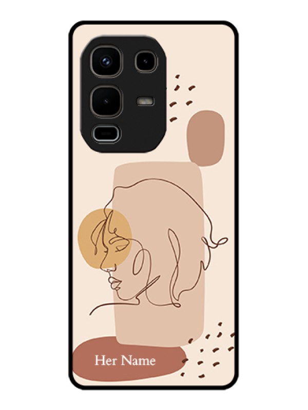 Custom Infinix Note 50s 5G Custom Glass Phone Case - Calm Woman Line Art Design