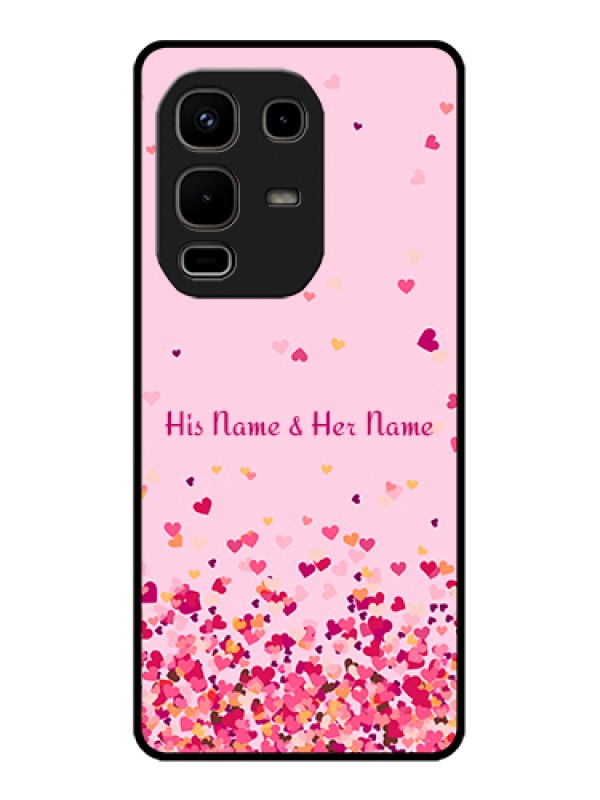 Custom Infinix Note 50s 5G Custom Glass Phone Case - Floating Hearts Design
