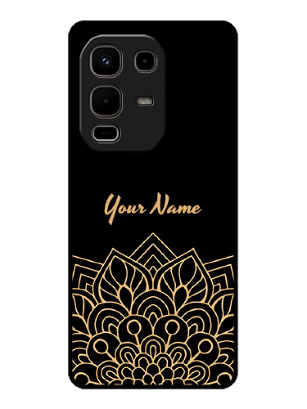 Custom Infinix Note 50s 5G Custom Glass Phone Case - Golden Mandala Design