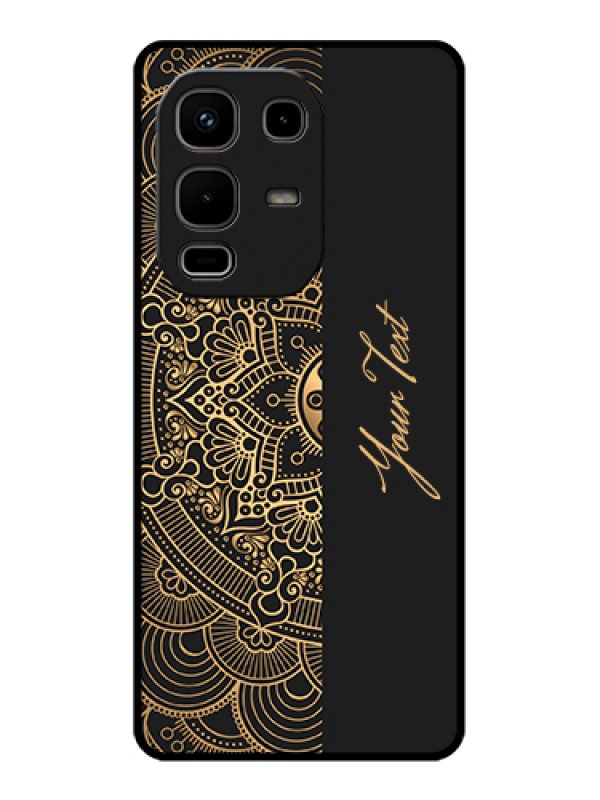 Custom Infinix Note 50s 5G Custom Glass Phone Case - Mandala Art With Custom Text Design