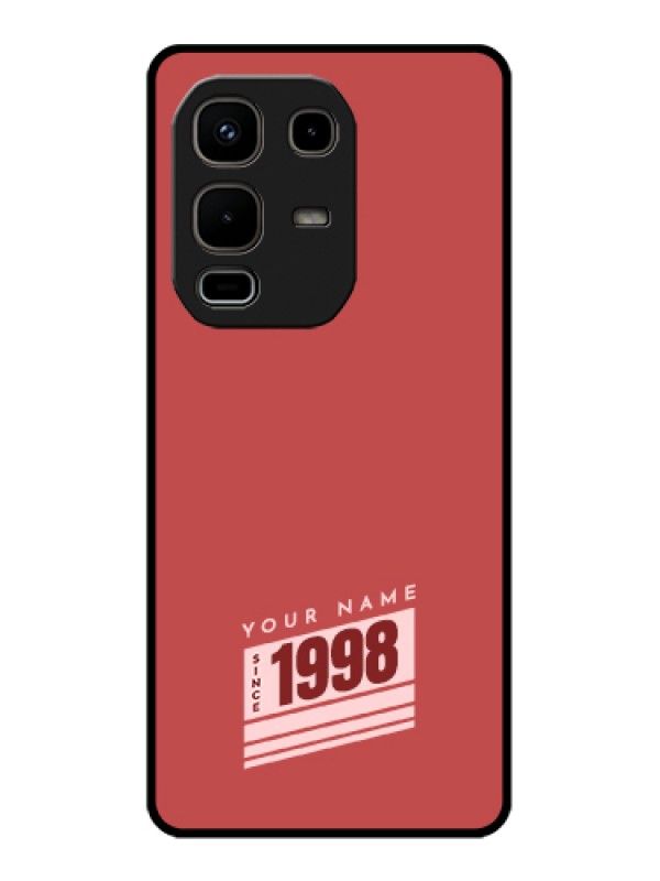 Custom Infinix Note 50s 5G Custom Glass Phone Case - Red Custom Year Of Birth Design