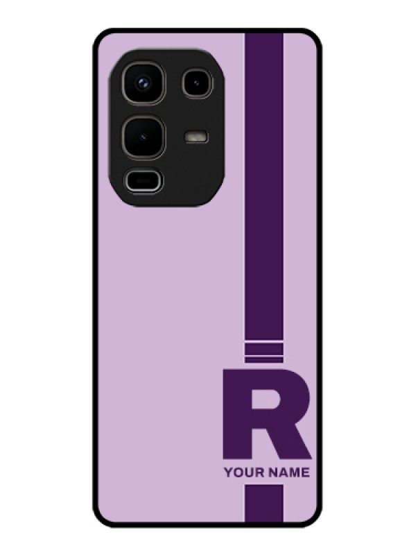 Custom Infinix Note 50s 5G Custom Glass Phone Case - Simple Dual Tone Stripe With Name Design