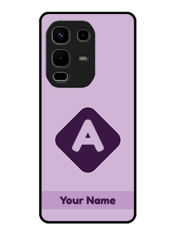 Custom Infinix Note 50s 5G Custom Glass Phone Case - Custom Letter In Curved Badge Design