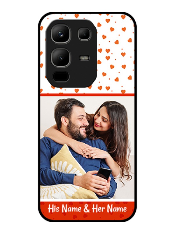 Custom Infinix Note 50x 5G Custom Glass Phone Case - Orange Love Symbol Design