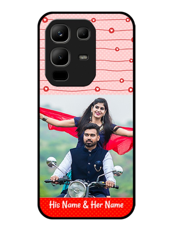 Custom Infinix Note 50x 5G Custom Glass Phone Case - Red Pattern Case Design