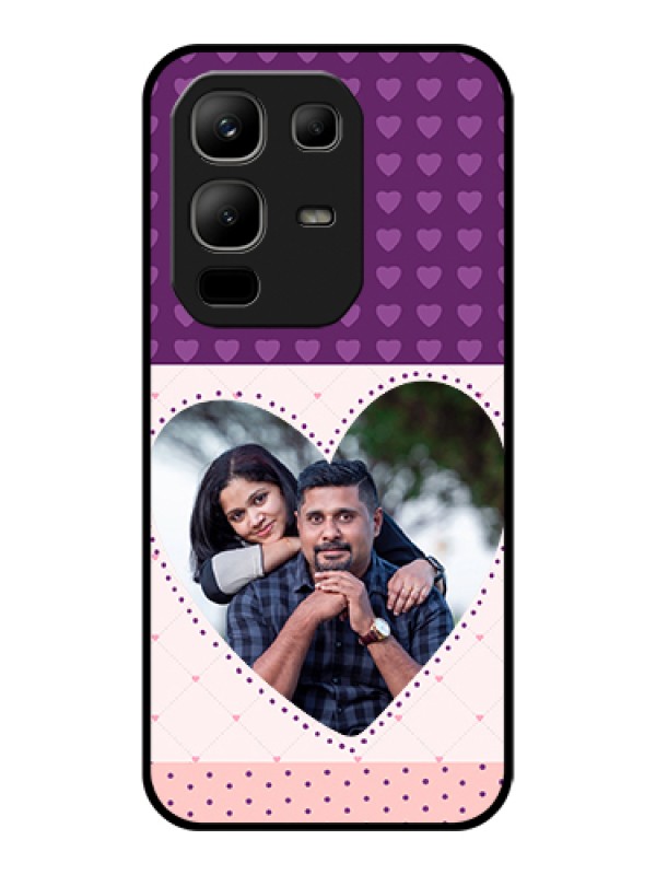Custom Infinix Note 50x 5G Custom Glass Phone Case - Violet Love Dots Design