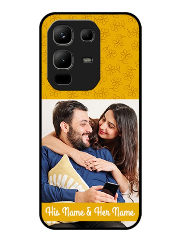 Custom Infinix Note 50x 5G Custom Glass Phone Case - Yellow Floral Design