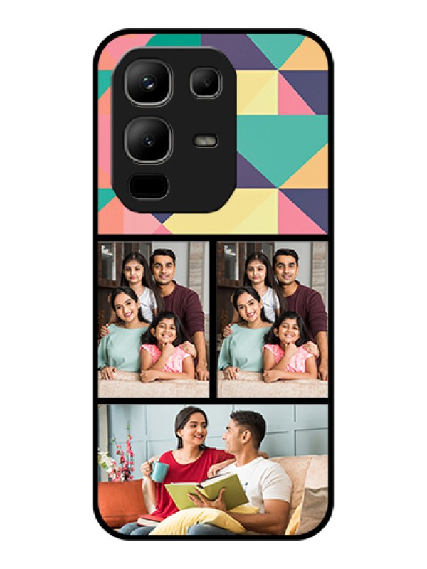 Custom Infinix Note 50x 5G Custom Glass Phone Case - Bulk Pic Upload Design