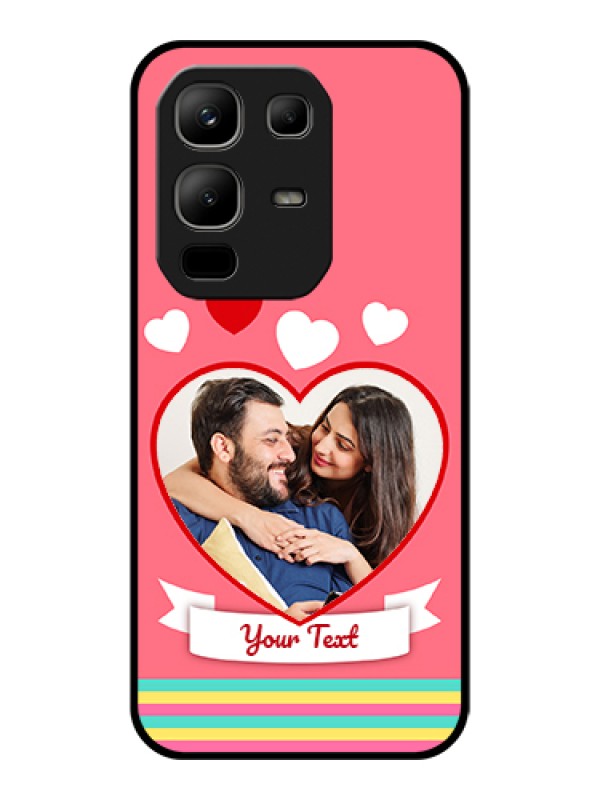 Custom Infinix Note 50x 5G Custom Glass Phone Case - Love Shapes Doodle Design