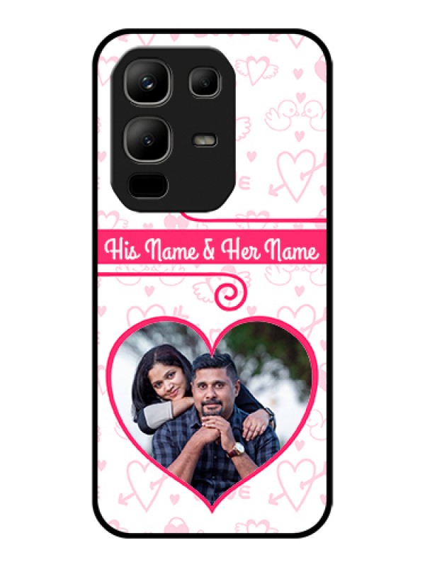 Custom Infinix Note 50x 5G Custom Glass Phone Case - Heart Shape Love Design