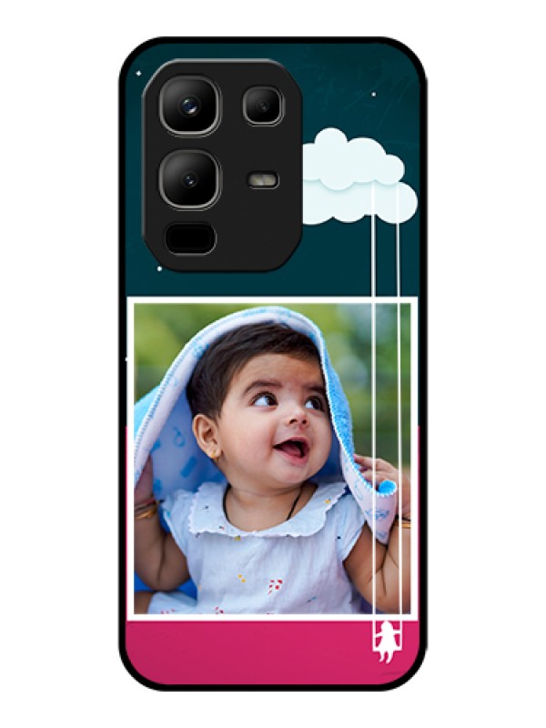 Custom Infinix Note 50x 5G Custom Glass Phone Case - Cute Girl With Cloud Design