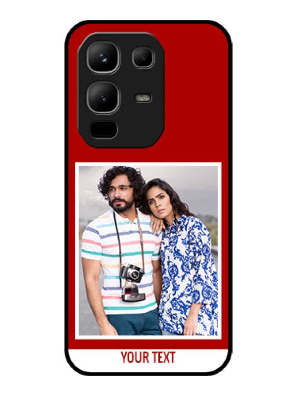 Custom Infinix Note 50x 5G Custom Glass Phone Case - Red Color Design