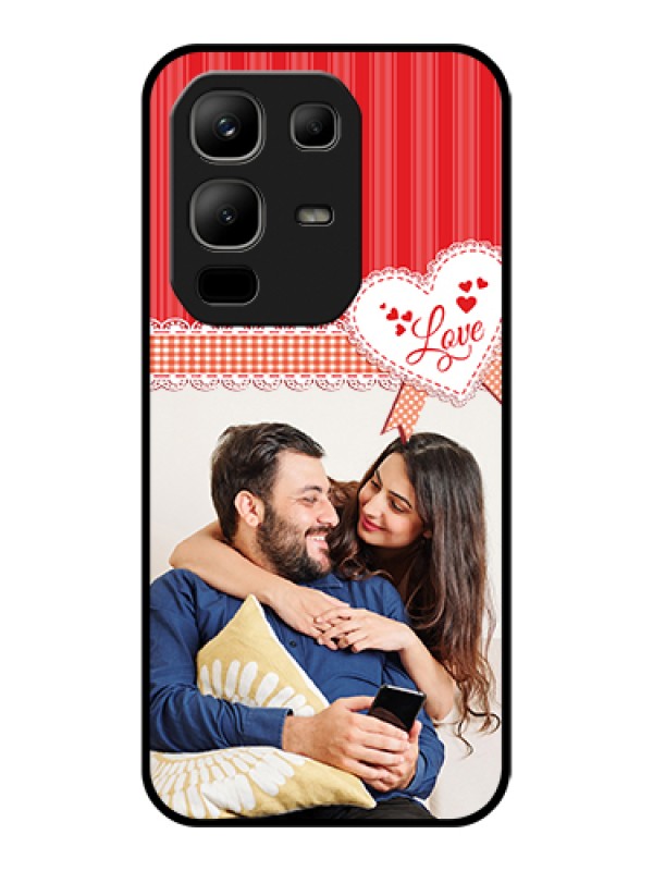 Custom Infinix Note 50x 5G Custom Glass Phone Case - Red Love Pattern Design