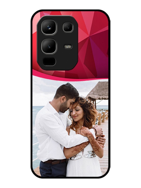 Custom Infinix Note 50x 5G Custom Glass Phone Case - Red Abstract Design