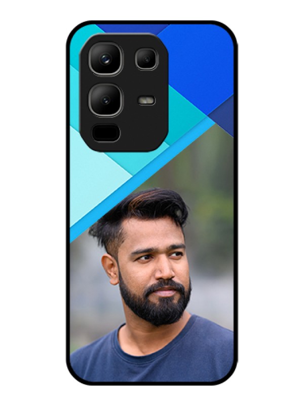 Custom Infinix Note 50x 5G Custom Glass Phone Case - Blue Pattern Design