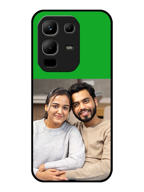 Custom Infinix Note 50x 5G Custom Glass Phone Case - Green Pattern Design