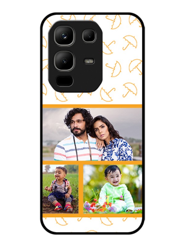 Custom Infinix Note 50x 5G Custom Glass Phone Case - Yellow Pattern Design